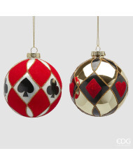 Sfera Palle carte, vetro, diam. 10 cm, 2 ass. col. bianco nero (il prezzo fa riferimento al singolo articolo)