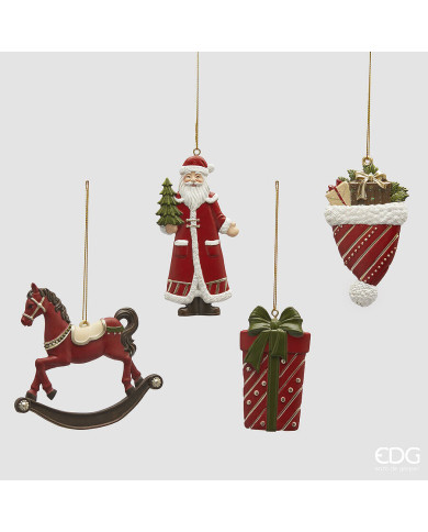 Addobbi xmas double face, plastica, 4 modelli ass., h. 10 cm col. verde rosso (il prezzo fa rif. al sing. soggetto) Addobbi xmas double face, plastica, 4 modelli ass., h. 10 cm col. verde rosso (il prezzo fa rif. al sing. soggetto)