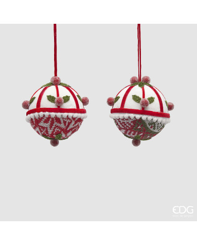 Sfera Xmas , diam. 10,5 cm, col. verde rosso,  tessuto (il prezzo fa riferimento al singolo pezzo) Sfera Xmas , diam. 10,5 cm, col. verde rosso,  tessuto (il prezzo fa riferimento al singolo pezzo)