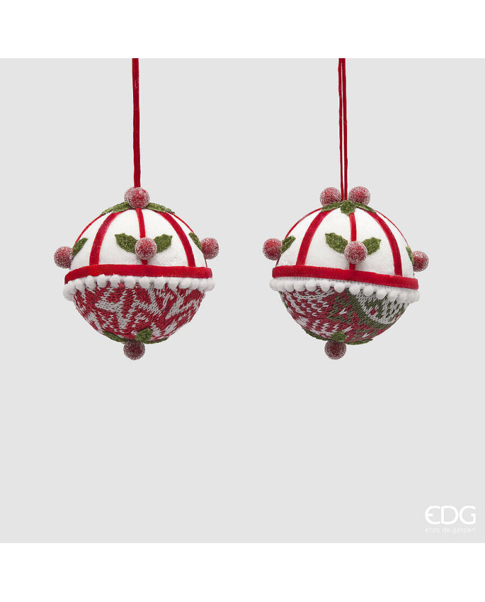 Sfera Xmas , diam. 10,5 cm, col. verde rosso,  tessuto (il prezzo fa riferimento al singolo pezzo) Sfera Xmas , diam. 10,5 cm, col. verde rosso,  tessuto (il prezzo fa riferimento al singolo pezzo)