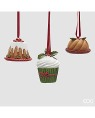 Addobbo dolcetti, 3 ass., h. 7 cm, diam. 7 cm, col, verde rosso (il prezzo fa riferimento al singolo articolo)