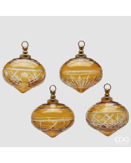 trottola Intagli, vetro, diam. 10 cm, 4 mod. ass., col. ambra (il prezzo fa riferimento al singolo pezzo)