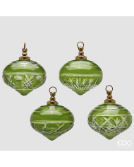 trottola Intagli, vetro, diam. 10 cm, 4 mod. ass., col. verde (il prezzo fa riferimento al singolo pezzo)