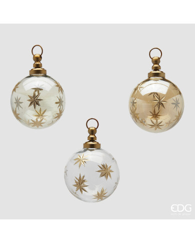 Sfera Astra, vetro, diam. 7.5 cm, 3 mod. ass. col, oro scuro (il prezzo fa riferimento alla singola sfera) Sfera Astra, vetro, diam. 7.5 cm, 3 mod. ass. col, oro scuro (il prezzo fa riferimento alla singola sfera)