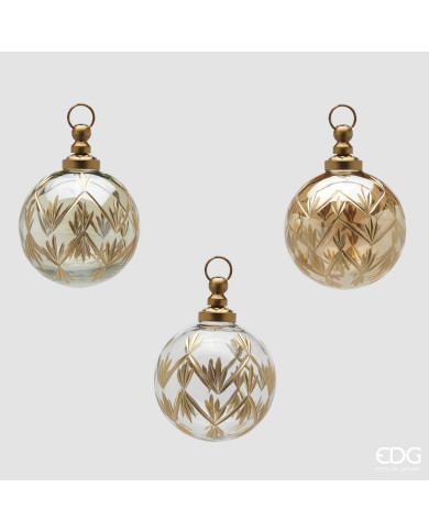 Sfera Blumen , vetro, diam.7.5 cm, 3 mod. ass. col, oro scuro (il prezzo fa riferimento alla singola sfera) Sfera Blumen , vetro, diam.7.5 cm, 3 mod. ass. col, oro scuro (il prezzo fa riferimento alla singola sfera)