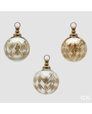 Sfera Blumen , vetro, diam.7.5 cm, 3 mod. ass. col, oro scuro (il prezzo fa riferimento alla singola sfera)