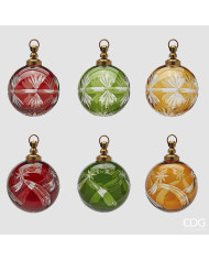 Sfera cometa, vetro, diam. 7.5 cm, 6 modelli ass., col. multi (il prezzo fa riferimento alla singola sfera)