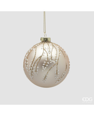 Sfera Rami, vetro, diam. 10 cm, col. champagne Sfera Rami, vetro, diam. 10 cm, col. champagne
