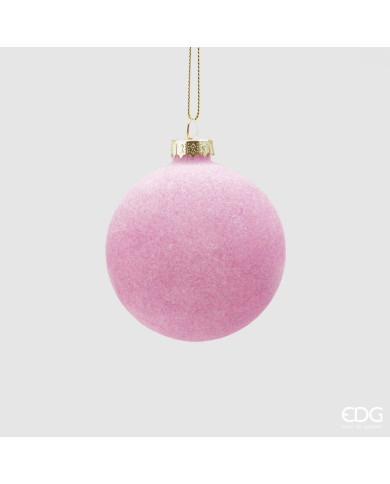 sfera velluto, vetro, diam.8 cm, col. rosa sfera velluto, vetro, diam.8 cm, col. rosa