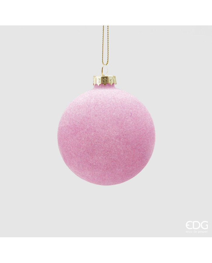 sfera velluto, vetro, diam.8 cm, col. rosa sfera velluto, vetro, diam.8 cm, col. rosa