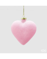 cuore velluto, plastica , diam. 10 cm, col. rosa