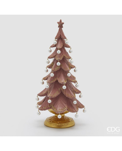 Pino poly con perle, h. 46 cm, diam. 22 cm, col. rosa