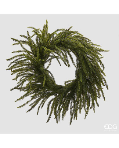 Corona Criptomeria, artificiale, diam. 45 cm col. verde Corona Criptomeria, artificiale, diam. 45 cm col. verde