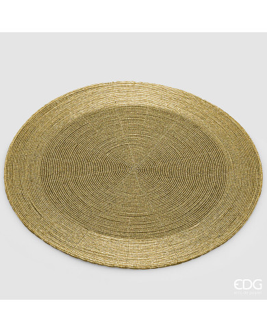 Sottopiatto perle rotondo, col. oro, diam. 36 cm, plastica/tessuto Sottopiatto perle rotondo, col. oro, diam. 36 cm, plastica/tessuto