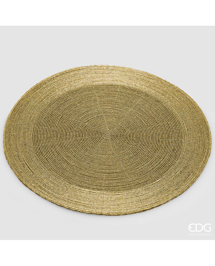 Sottopiatto perle rotondo, col. oro, diam. 36 cm, plastica/tessuto Sottopiatto perle rotondo, col. oro, diam. 36 cm, plastica/tessuto