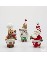 Decoro Babbo uomoneve marzapane, tessuto, 35 cm col. verde rosso (il prezzo fa rif. al singolo articolo)