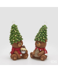 Decoro Oro goloso con led , h. 26 cm col. marrone (il prezzo fa riferimento al singolo articolo)