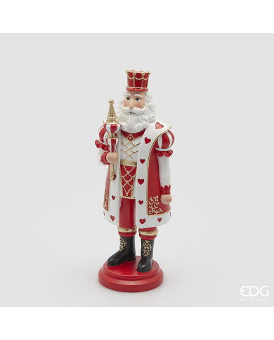 Decoro Babbo scacchi h. 31 cm, diam. 12 cm col. bianco rosso Decoro Babbo scacchi h. 31 cm, diam. 12 cm col. bianco rosso