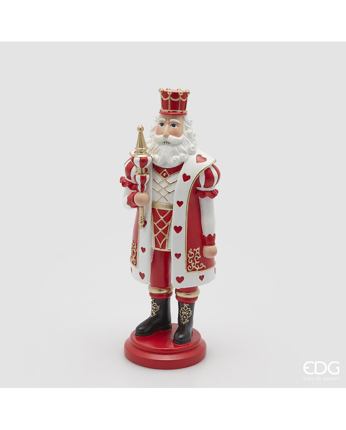 Decoro Babbo scacchi h. 31 cm, diam. 12 cm col. bianco rosso Decoro Babbo scacchi h. 31 cm, diam. 12 cm col. bianco rosso