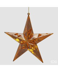 Decoro Stella diamante da appendere, l. 5 cm, diam. 19.5 cm, col. oro , plastica