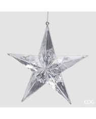 Decoro Stella diamante da appendere, l. 5 cm, diam. 19.5 cm, col. argento , plastica