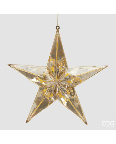 Decoro Stella diamante da appendere, l. 5 cm, diam. 19.5 cm, col. champagne , plastica Decoro Stella diamante da appendere, l. 5 cm, diam. 19.5 cm, col. champagne , plastica