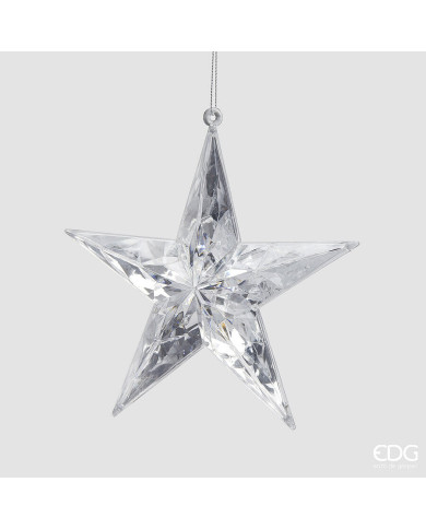 Decoro Stella diamante da appendere, l. 3.5 cm, diam. 13.5 cm, col.argento , plastica Decoro Stella diamante da appendere, l. 3.5 cm, diam. 13.5 cm, col.argento , plastica