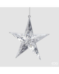 Decoro Stella diamante da appendere, l. 3.5 cm, diam. 13.5 cm, col.argento , plastica