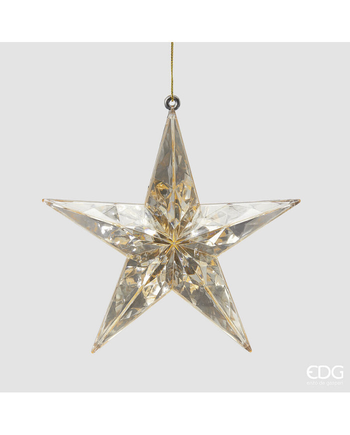 Decoro Stella diamante da appendere, l. 3.5 cm, diam. 13.5 cm, col.champagne , plastica Decoro Stella diamante da appendere, l. 3.5 cm, diam. 13.5 cm, col.champagne , plastica
