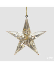 Decoro Stella diamante da appendere, l. 3.5 cm, diam. 13.5 cm, col.champagne , plastica