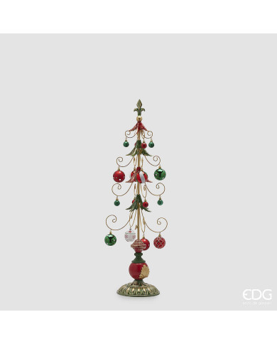 Decoro Albero Xmas, metallo/plastica, h. 91 cm, col. verde rosso Decoro Albero Xmas, metallo/plastica, h. 91 cm, col. verde rosso