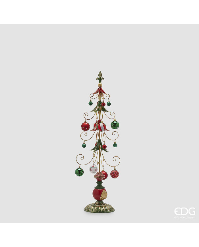 Decoro Albero Xmas, metallo/plastica, h. 91 cm, col. verde rosso Decoro Albero Xmas, metallo/plastica, h. 91 cm, col. verde rosso