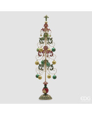 Decoro Albero Xmas, metallo/plastica, h. 125 cm, col. verde rosso