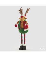 Renna Telescopica, tessuto, h. 71 cm con musica e movimento (batterie 3xAA non incluse)