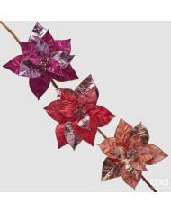 Stella di Natale con clip, tessuto, diam. 20 cm, 3 mod. ass., (il prezzo fa riferimento al singolo fiore)