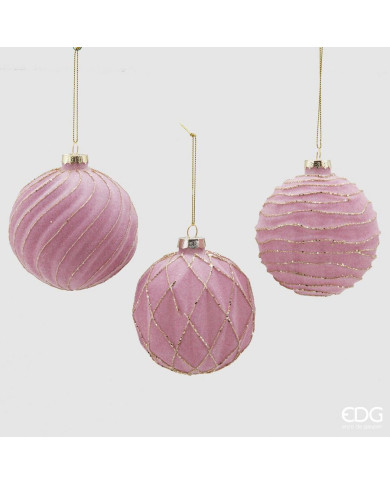 Sfera vetro velluto geometrie, vetro, diam. 10 cm, col. rosa (il prezzo fa riferimento alla singola sfera) Sfera vetro velluto geometrie, vetro, diam. 10 cm, col. rosa (il prezzo fa riferimento alla singola sfera)