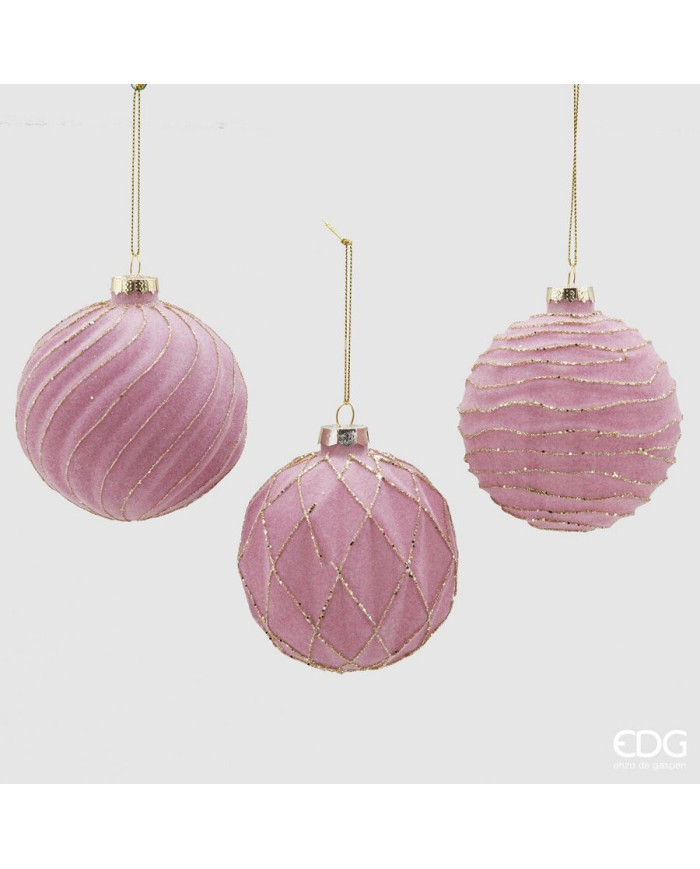 Sfera vetro velluto geometrie, vetro, diam. 10 cm, col. rosa (il prezzo fa riferimento alla singola sfera) Sfera vetro velluto geometrie, vetro, diam. 10 cm, col. rosa (il prezzo fa riferimento alla singola sfera)