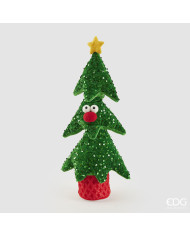 Decoro pino dance, h. 43 cm, con musica e movimento, col. verde