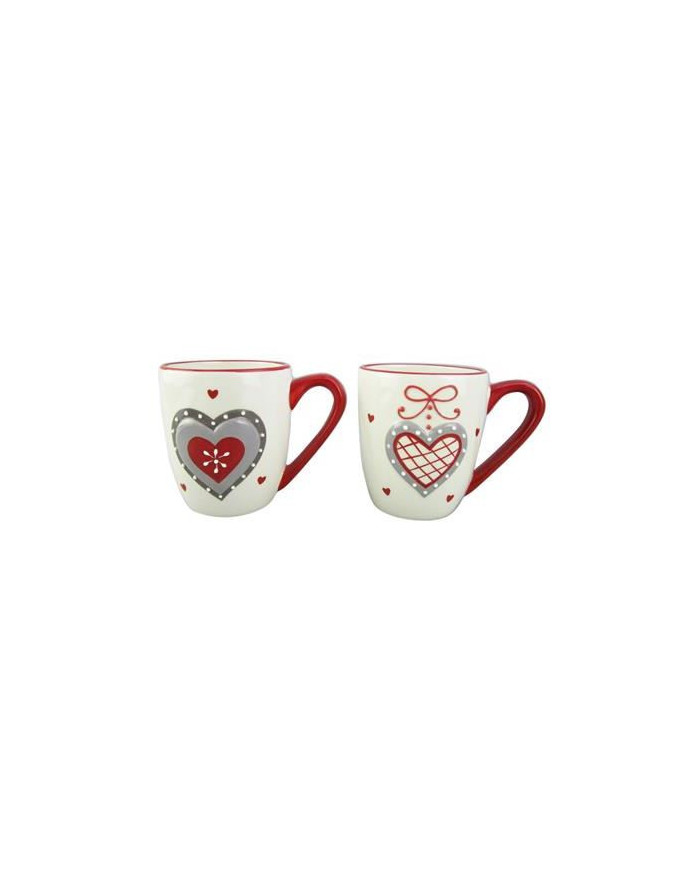 tazza ceramica cuore 2 ass., 108.5x8.5 cm, col. bianco/rosso/grigio (il prezzo fa riferimento alla singola tazza)