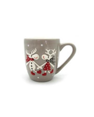 Tazza ceramica renne, 12.3x10.0xx8.5 cm col. grigio
