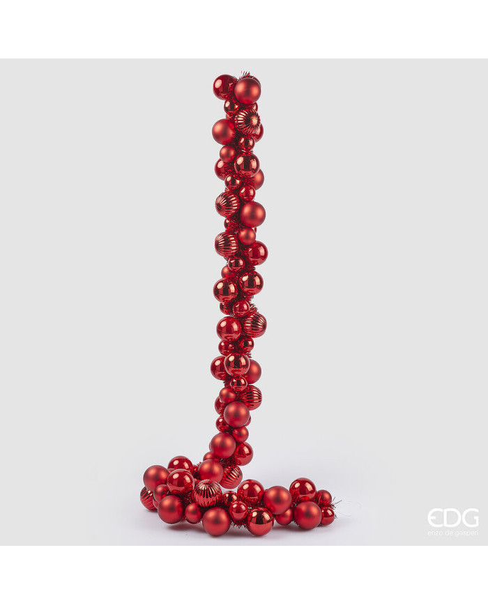 Festone sfere mix con 100 sfere in plastica, lunghezza. 150 cm col.rosso Festone sfere mix con 100 sfere in plastica, lunghezza. 150 cm col.rosso