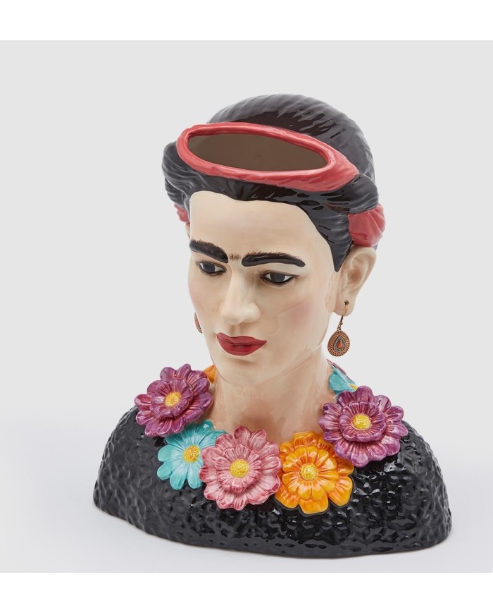 Vaso frida kahlo. ceramica dimensioni 34x29x19 cm col. multi