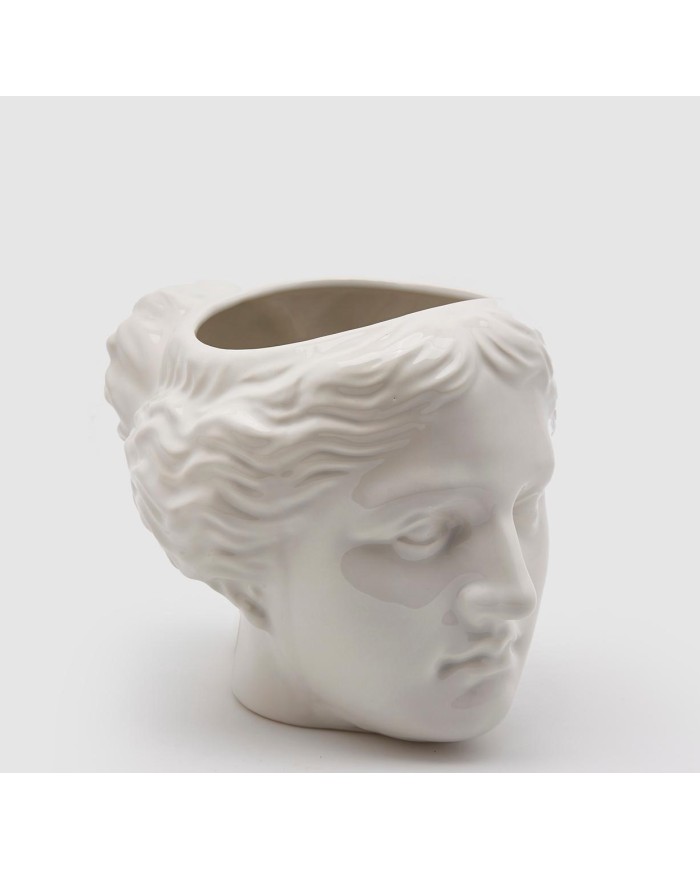 Vaso testa venere in porcellana h18x24x18 cm col. bianco