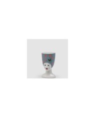 Vaso donna busto con fiori h29x16x20 cm col. pervinca