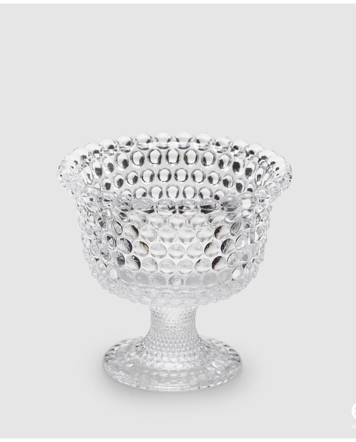 Vaso coppa in vetro con sfere h12 cm diam. 13 cm col. trasparente