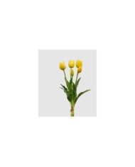 Mazzo di tulipani con 5 fiori h. 40 cm col. giallo