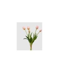 Mazzo di tulipani con 5 fiori h40 cm col. rosa chiaro