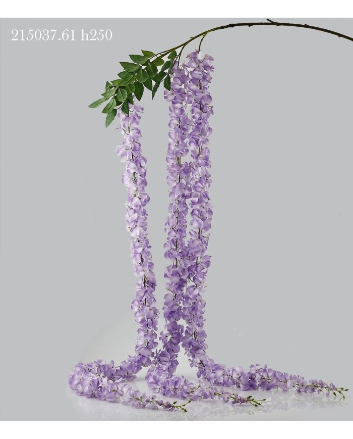 Glicine chic ramo 3 fiori h 250 cm col. lavanda