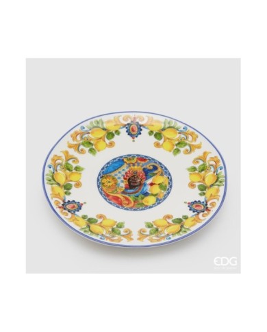 Piatto caltagirone h 2.5 cm diam. 29 cm (piano) multicolore