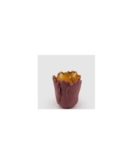 Portacandela tulip h 19 cm diam. 14 cm col. burgundy